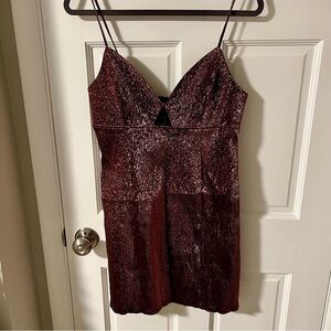 H&M pinkish purple sparkle mini strappy dress keyhole cutout
size M
